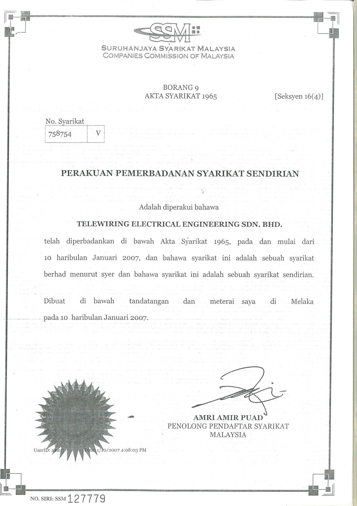 SSM Registration